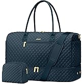 Travel Weekender Bags for Women - Duffle Bag Women with Shoe Compartment Carry On Overnight Bag with Toiletry Bag Duffel Bags with Wet Pocket for Gym Hospital Bags for Labor and Delivery Peacock Blue