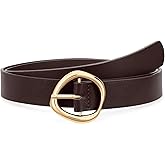 XZQTIVE Women's Faux Leather Belts with Gold Buckle, Fashion Casual Belt for Jeans Pants Dresses