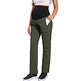 V VOCNI Maternity Cargo Scrub Pants Quick-Dry Hiking Athletic Workout Pregnancy Lounge Casual Outdoor
