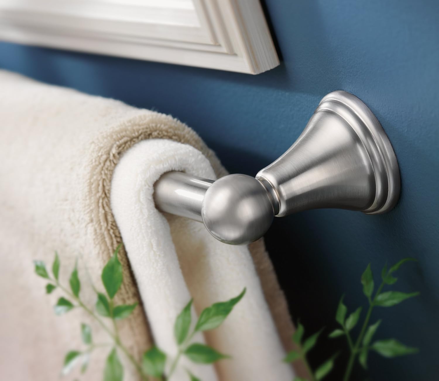 Moen DN8424BN Preston Collection 24-Inch Bathroom Single Towel Bar, Brushed Nickel - Bathroom Towel Racks - 