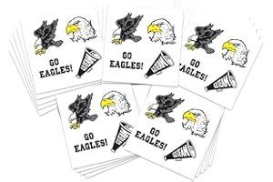 FashionTats Sport Spirit Temporary Tattoos | 100 Tattoos | MADE IN THE USA | Skin Safe | Removable (Go Eagles)