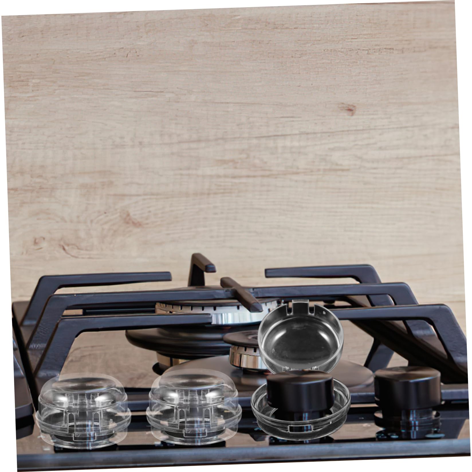 Yardwe 6Pcs Safety Stove Knob Cover Transparent Button Protector for Gas Burners Easy to Use Childproof Lock for Home Appliances Fits Buttons