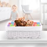 Woodluv New White Wicker Storage Basket With White Liner Large view 4