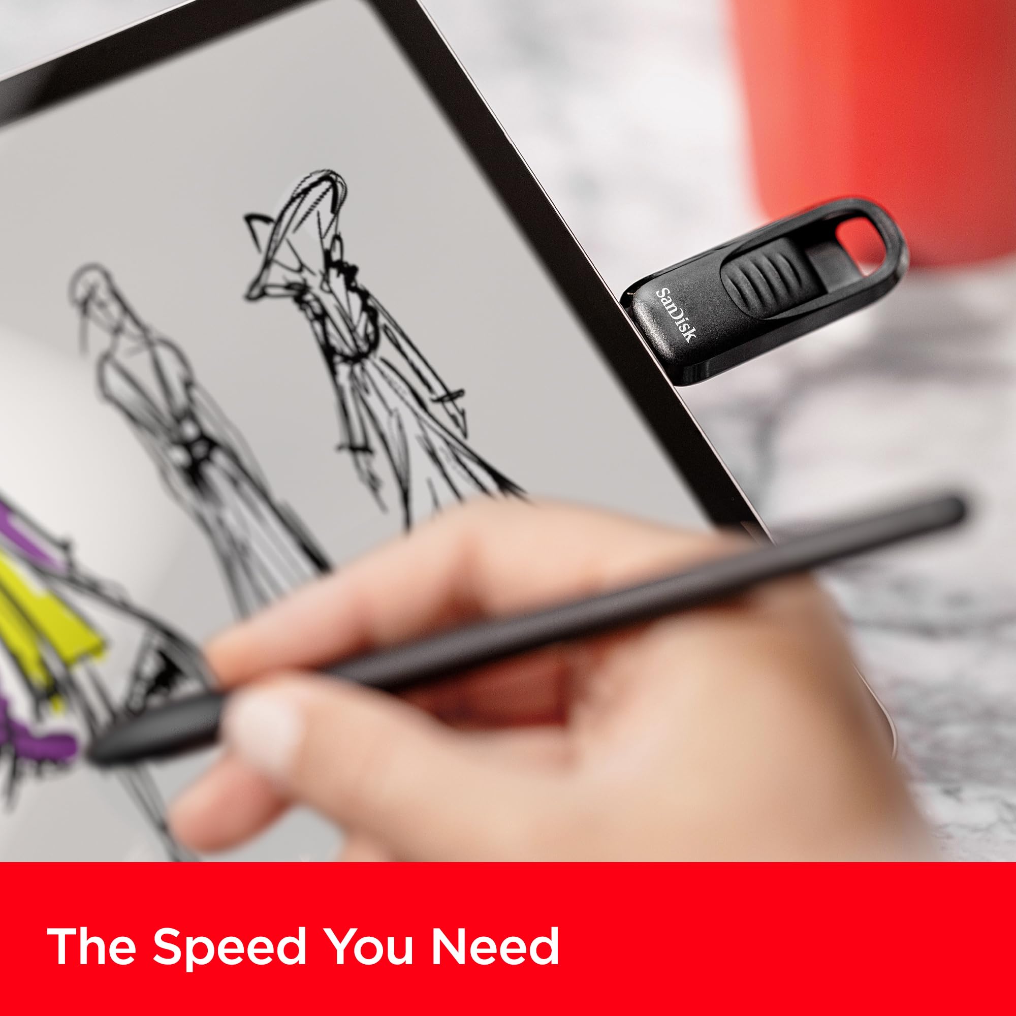 SanDisk 256GB Ultra Slider USB Type-C Flash Drive - Up to 400MB/s, USB 3.2 Gen 1, Retractable Connector - SDCZ480-256G-G46​