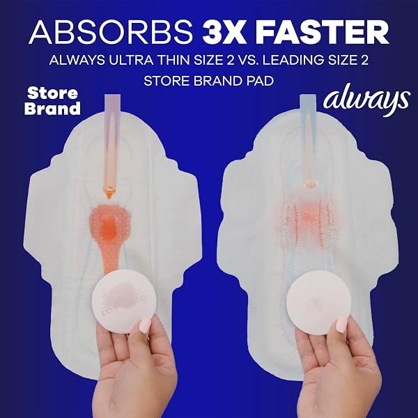 ALWAYS ULTRA THIN OVERNIGHT PADS, SIZE 5, EXTRA HEAVY OVERNIGHT, UNSCENTED, 92 COUNT (2 PACKS OF 46)