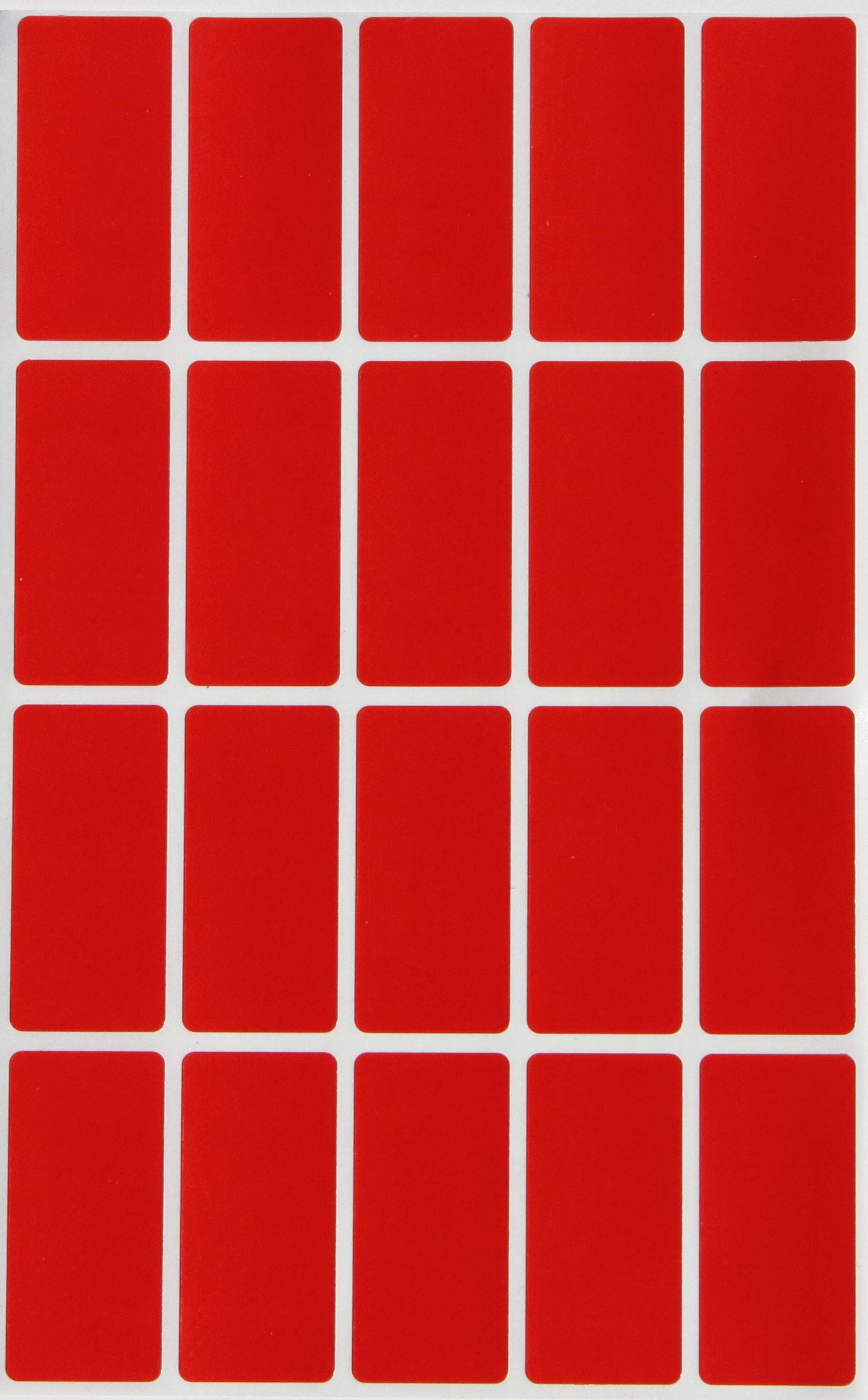 Royal Green Rectangle Colored Label Stickers Red 4cm x 2cm (40mm x 19mm) - 1000 Pack