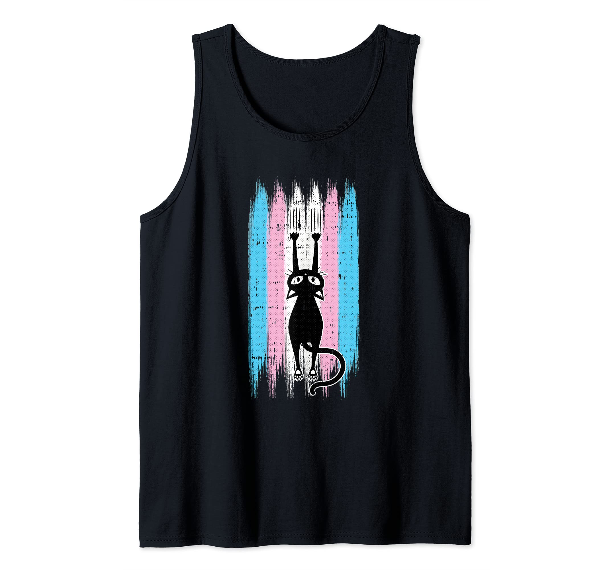 Cat Scratching Trans-gender Pride Kitten Kitty LGBT-Q Ally Tank Top