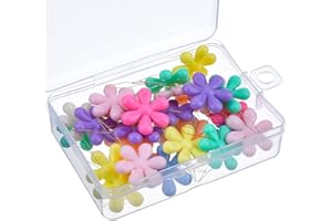 TecUnite 30 Pieces Needle Threaders with Clear Box Multicolor Plastic Flower Head Wire Loop Needle Threader for Hand Sewing