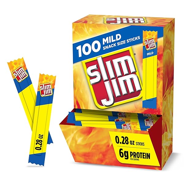 SLIM JIM SMOKED MEAT STICKS, MILD FLAVOR, 6G...