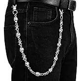 ZETTEN Skull & Barbed Wire Wallet Chain for Men Women, Punk Biker Jean Pants Chain, Goth Hip Hop Metal Belt Chain Accessory