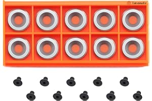 TANOMATE 5/8 inch(16mm) Negative Rake Round Carbide Replacement Cutter Inserts Fit for Full and PRO Size Finisher Wood Turning Lathe Tools, Ci0-NR, 10 pcs