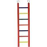 Prevue Pet Products 7-Rung Wood Bird Ladder Beak Play - Multi-Colored | Enclosure Accessories for Small Birds, Hanging Cage Toy for Climbing, Healthy Foot Exercise, and Bird Engagement