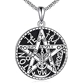 JERWLI Tetragrammaton De Plata 925 Sterling Silver Tetragrammaton Necklace Tetragrammaton Pendant Amuleto De Proteccion Jewelry for Women Men