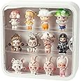 Clear Display Case for Figures, Wall Mounted Acrylic Storage Box, Dust Proof Display Cabinet Organizer for Mini Pop Mart Action Figures Collectibles (White)