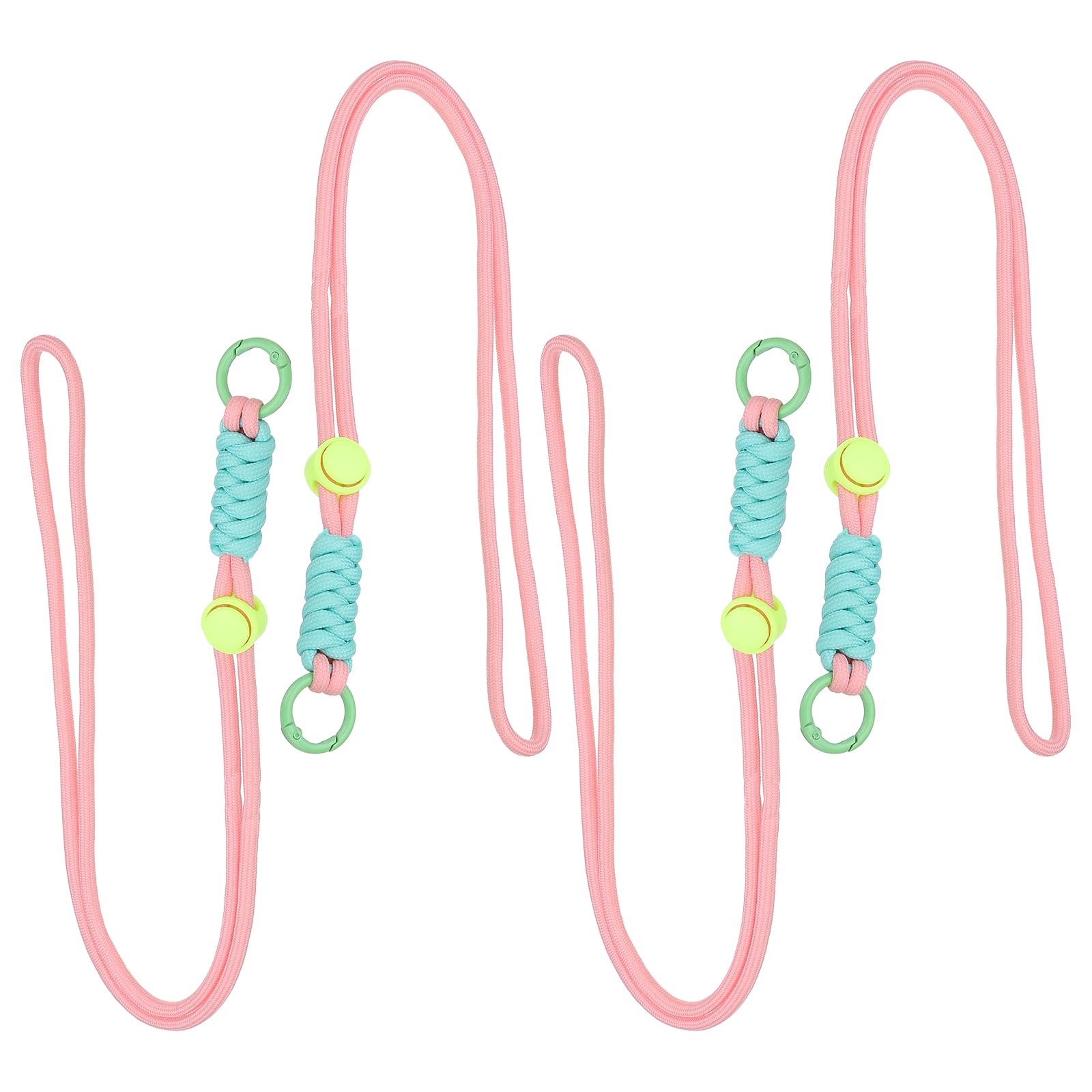 PATIKIL Braided Lanyard 4 Pcs Braided Keychain with Metal Clip, Pink & Light Blue & Green