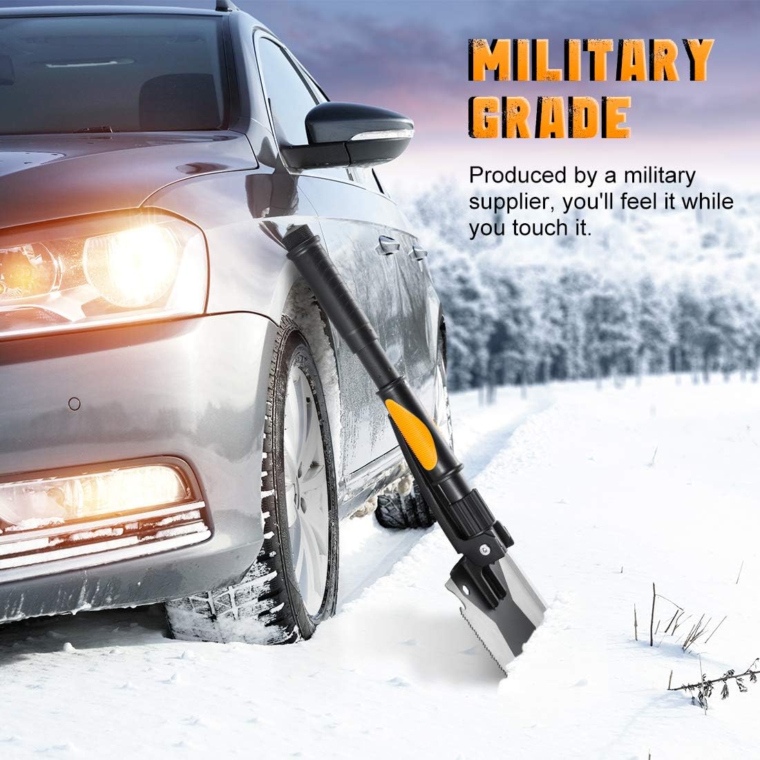 OKOOLCAMP Survival Camping Shovel Military Multifunctional Folding Shovel 15-28inch Heavy Duty Alloy Steel Tactical Shovel with Saw for Hiking, Backpacking, Gardening, Hunting, Car Emergency, Snow : Sports & Outdoors