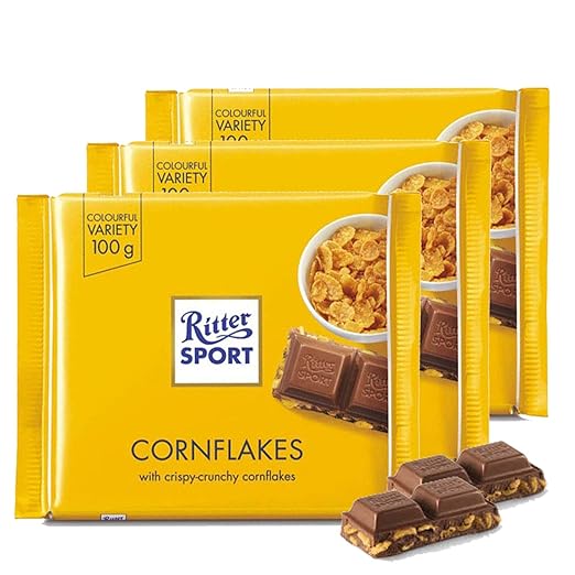 Ritter Sport Milk Chocolate With Cornflakes Pouch 3 X 100 G Amazon In Grocery Gourmet Foods