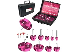 MISUREL 9 Pcs PVC Pipe Reamer Kit With 1/2 inch, 3/4 inch, 1 inch, 1-1/4inch, 1-1/2inch, 2inch, 2-1/2inch, 3inch, 4inch, 2 Carbide Inserts, Aluminum PVC Fitting Saver, Plumbing tools for SCH40