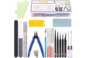 Swpeet 26Pcs Compatible for Gundam Modeler Basic Tools with Duty Plastic Container, Professional Kit Replacement for Gundam M