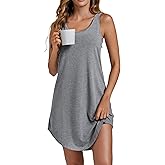 Vrtige Women's Tank Nightgown Sleeveless Sleepwear Scoop Neck Full Slip Chemise Nightdress