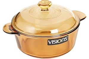 Visions 2.25 Litre Pyroceram Glass Versa Pot with Glass and Plastic Covers, Brown