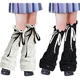 Junely 2 Pairs Leg Warmers for Women Kawaii Leg Warmer Cute Legwarmers Japanese Socks Halloween Goth Emo Gyaru Accessories