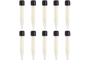 LALADEFIEE 10 Pcs 5ml Glass Centrifuge Test Tubes with Lids Graduated Sample Storage Vials for Laboratory Use