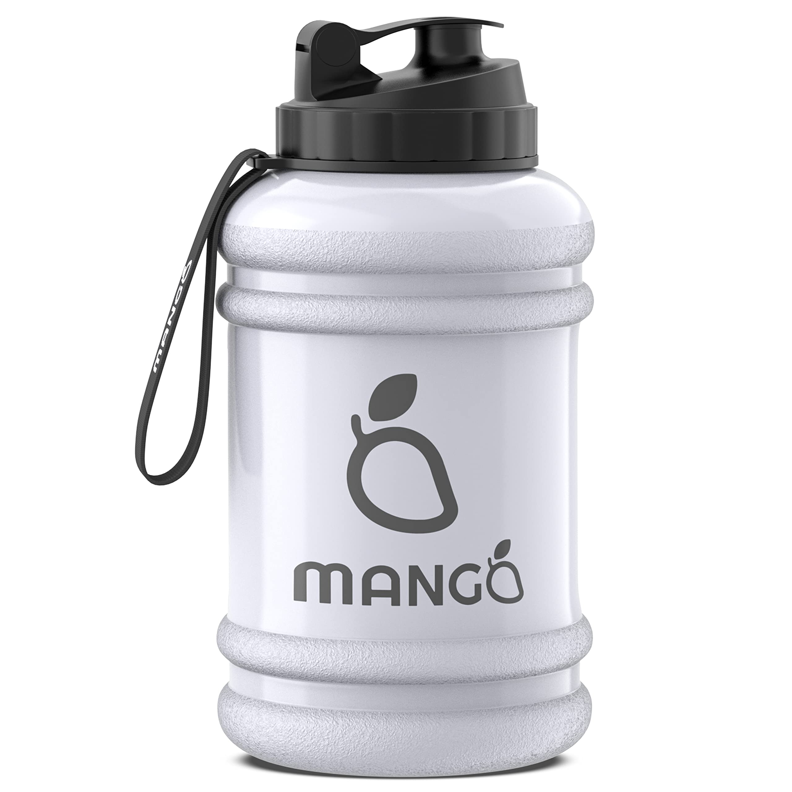 MANGO 2.2L Water Bottle With Straw and Time markings - BPA Free Xl Jug - Extra Large Durable Sports Bottles With Flip Cap - Ideal For Gym and Bodybuilding - Large Sports Reusable Water Bottle (Clear)
