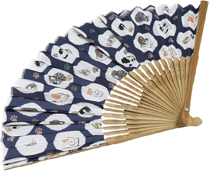 Amazon 扇子 猫 レディース ねこ ネコ 布せんす ビジネス プレゼント 暑さ対策に プレゼント 母の日 誕生日 ファッション小物 通販