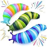 Cevioce Sensory Slug Fidget Toys for Kids & Adults - 3 Pack Slug Toys for Autism Therapy, Age 3+ Travel & Party Favors