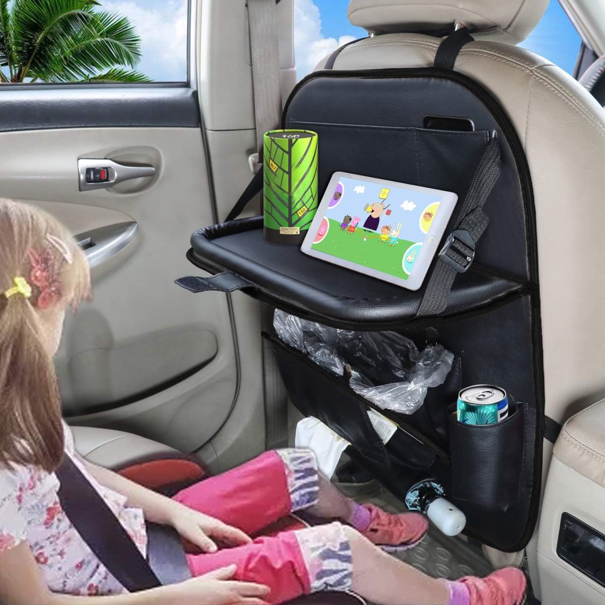 Car Backseat Organizers, Back Seat Organizer with Tray and