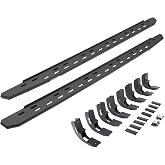 Go Rhino RB30 Slim Running Boards &amp; Brackets | Galvanized Steel, Protective Bedliner Coating | 69604887ST | Fits 2019-2025 Chevrolet Silverado &amp; GMC Sierra Crew Cab (See Description)