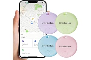 ULTRBEKA Air Tag 4 Pack for Apple Find My (iOS Only), Bluetooth Tracker with Ultra-Thin Design, Key Finder for Wallet, Luggage, Backpack, Waterproof Anti-Lost [Apple MFi Certified] - 4 Colors