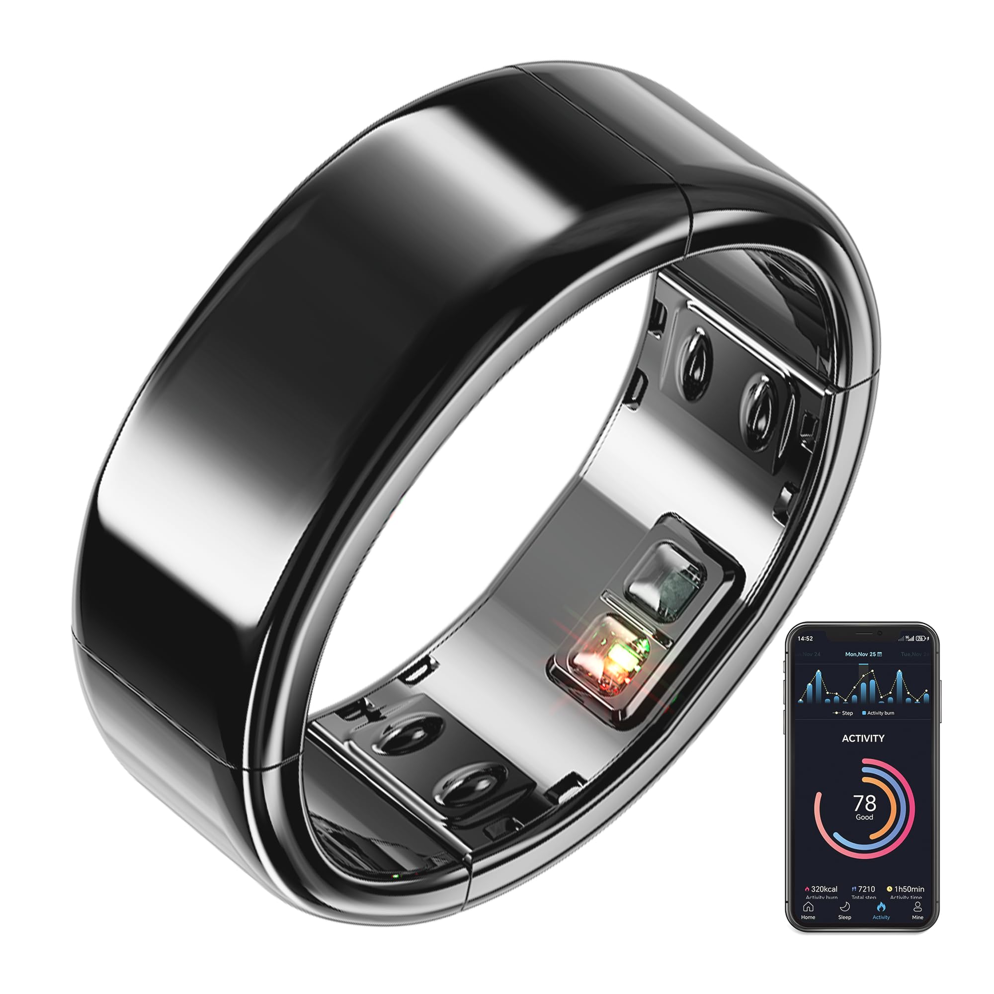 Photo 1 of Circul Smart Ring-Adjustable Wearable Ring for Men & Women, Blood Oxygen & Blood Pressure Ring,No App Subscription, Fitness Ring for Sleep Tracking - Heart Rate - Fitness Tracker, S(Size 6-9.5)