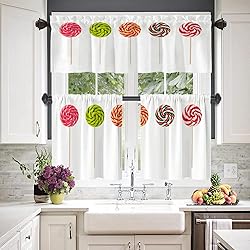 BaoNews Colorful White Color Red Kitchen Valances