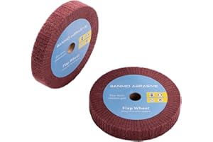 Banmo Abrasive Non-Woven Flap Wheels Polishing Burnishing Wheel, 150mm x 25mm Abrasive Wheel Drill for Polishing/Stainless Steel Metal/Mirror/Copper/Aluminum/Wood-Wares