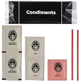 Coffee Condiment Packets 300 Count - 2 Non-Dairy Creamers, 2 Sugar Packets, 1 Sugar Substitute, 2 Stirrers. In-Room Coffee Service for Hotel Guest Room &amp; Airbnb