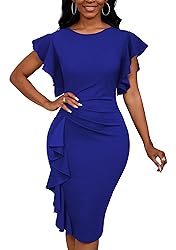 Yajedo Summer Dress for Women 2024 Blue Dress Basic