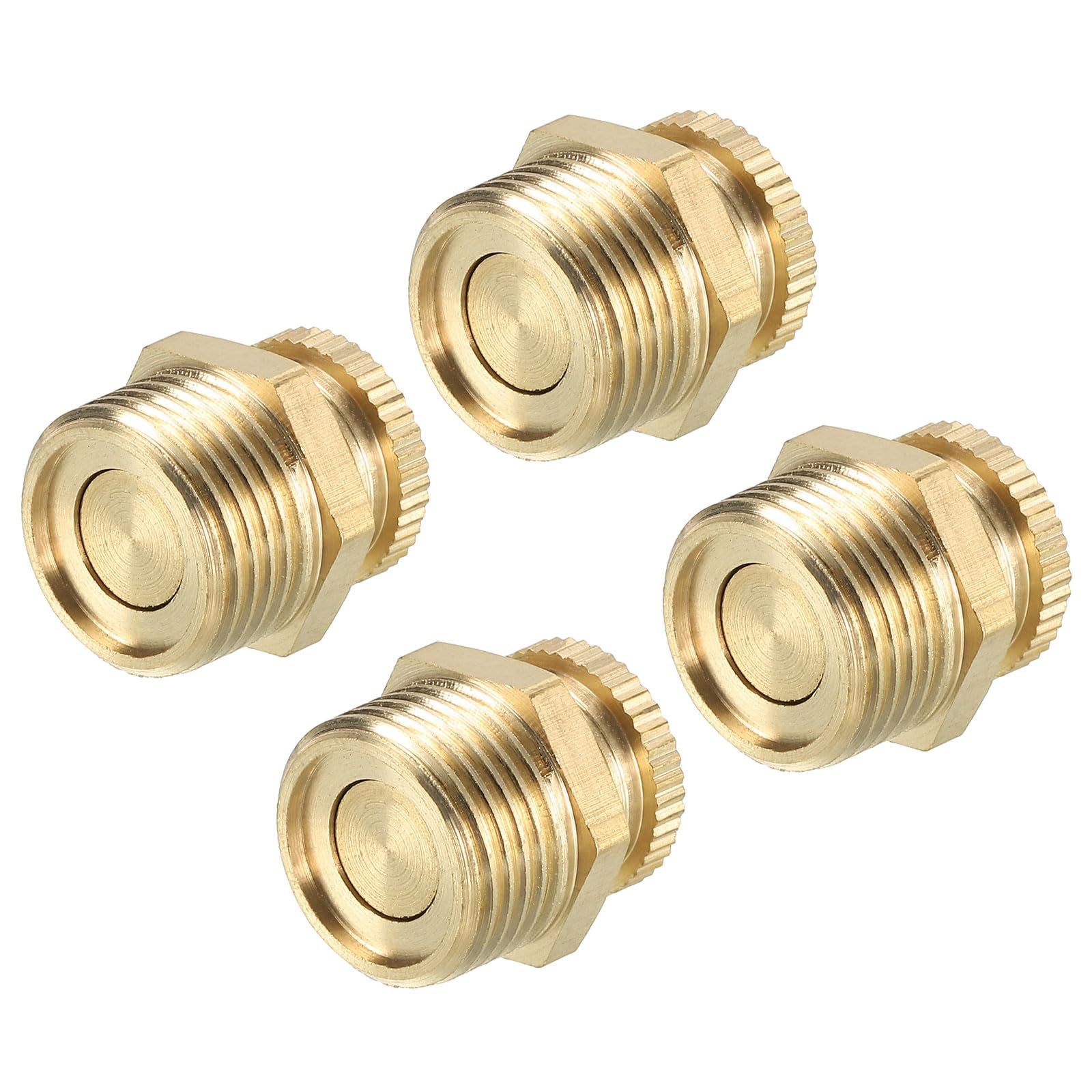 PATIKIL Air Compressor Tank Drain Valve, 4 Pack G 3/8" Brass Air Compressor Drain Valve Replacement Part