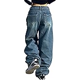 EMMIOL Baggy Jeans for Women, Wide Leg Jeans Plus Size Boyfriends Denim Pants, Y2K Vintage Style