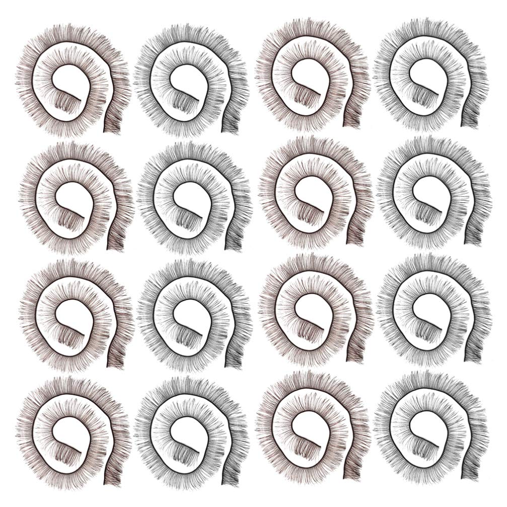 MILISTEN 20PCS False Eyelashes Doll Eyelash Strip Nylon Eyelashes Fake Eyelashes Eyelash Extension for Craft Doll (Black+Brown)