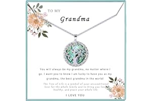 SmileBelle Tree of Life Necklace as Birthday New Year Gifts for Mom Grandma, Mom Gifts for Stepmom as Bonus Mom Gifts From Da