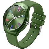 Letoff Unisex Analog Watch, Round Dial with Colorful Roman Numerals, Water Resistant 100ft