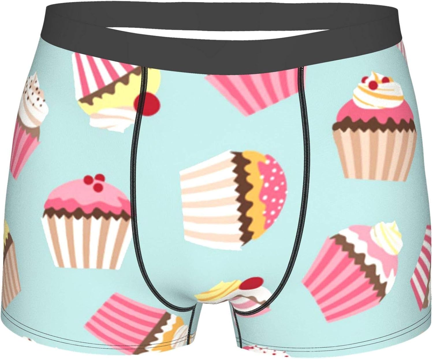 Mens Boxer Briefs Vintage Cherry Cupcake Underwear Breathable Boxer