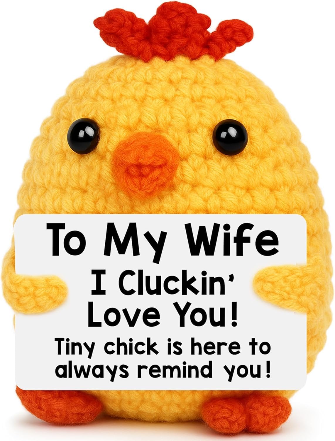 Gifts for Wife from Husband, I Love You Wife Gifts for Birthday Anniversary Women Gift, Romantic Couple Present, Funny Handmade Crochet Animals Chicken Christmas Mothers Day Decorations(to my wife 2)