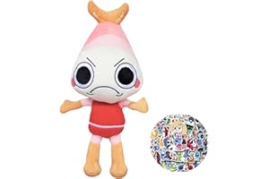Lemoneon Dandy's World Plush 13.8" Shrimpo Plush Stuffed Figure Pillow for Video Game Fans Room Decor with a Sticker Set