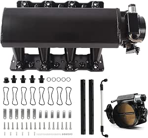 PUZZLEDEER LS Intake Manifold - Silver 92mm For Cathedral Port LS1 LS2 LS6 Engines