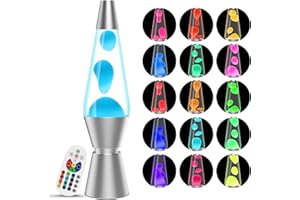 AONESY 14.5 Inch LED Lave Lamp with Remote 17 Color Changing Lave Lamp Pink Blue Red Green Purple Yellow Liquid Motion Lamp Table Lamp Night Light for Adults and Kids Nightlight for Birthday Party