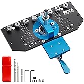 SEESII 3-in-1 Cabinet Hardware Jig Aluminum Alloy for 35mm Concealed Hinge; 5mm& 1/4" Shelf Pin;Handle template with Adjustable Edge and Quick Clamp for Hinge Hole& Shelf Hole for Woodworking&Home DIY