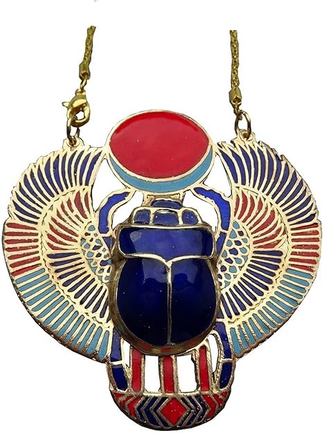 Colgante egipcio de escarabajo con cadena. Talla XXL: Amazon.es: Joyería